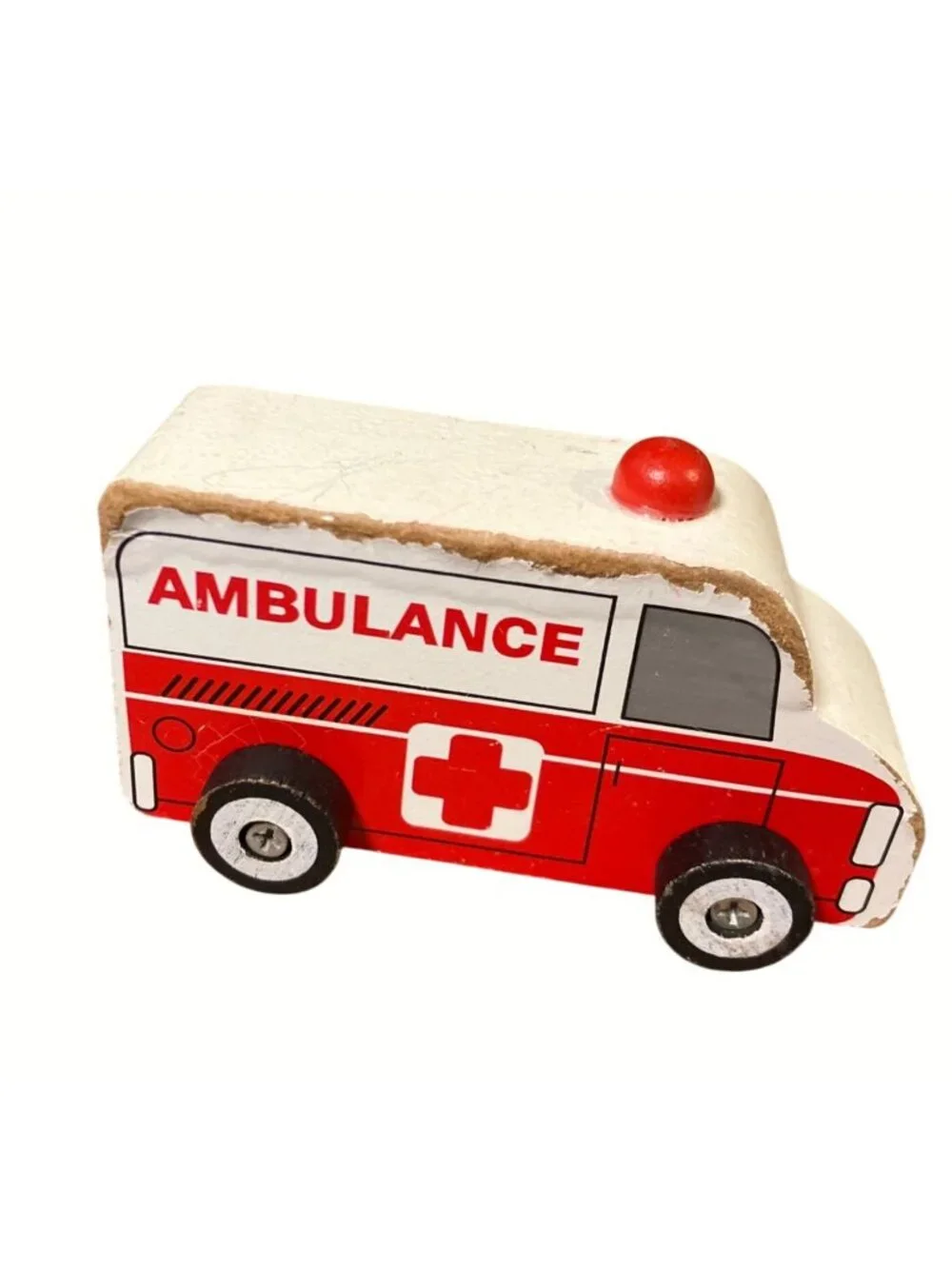 Wooden Toy Hospital Playset With Ambulance Doctor And Buildings For Kids